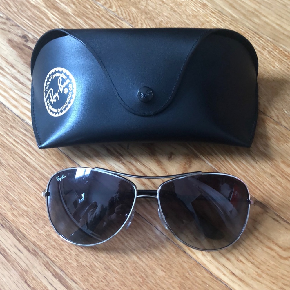 RayBan aviators, silver